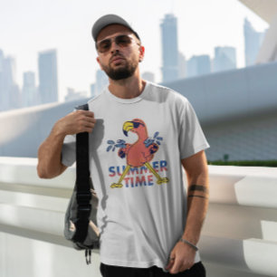 Camiseta Horário de Verão Flamingo Doodle