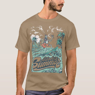 Camiseta Horário de Verão Olá Férias de Verão W O Esqueleto