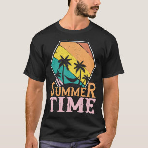 Camiseta Horário de Verão, Praia, Hammock e Palm Trees