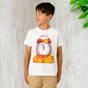 Camiseta Horário do outono: Folhas de outono e Relógio Retr