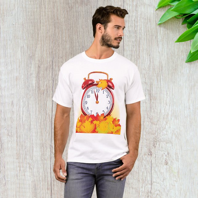 Camiseta Horário do outono: Folhas de outono e Relógio Retr (Criador carregado)