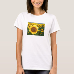 Camiseta Horários do Verão, Girassóis, Espaguete Superior