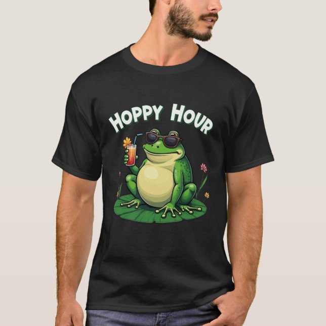Camiseta Horas Hoppy - Bebendo engraçado (Frente)