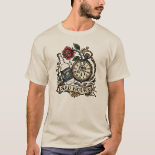 Camiseta Horas Tristes Relógio Tatuagem Flash Vintage 3h da