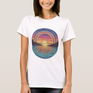 Camiseta Horizons Arco-Íris: Arte Serene Sunset
