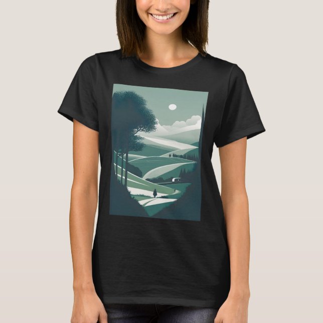 Camiseta Horizontal da Natureza Minimalista (Frente)