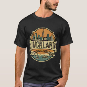 Camiseta Horizonte da Cidade de Auckland Nova Zelândia