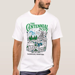 Camiseta Horizonte da Cidade de Denver Colorado e Montanhas