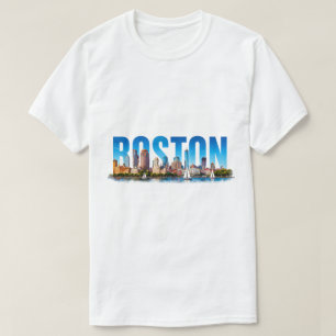 Camiseta Horizonte de Boston Massachusetts Viagem Histórica