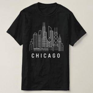 Camiseta Horizonte de Chicago City Illinois Presente Band