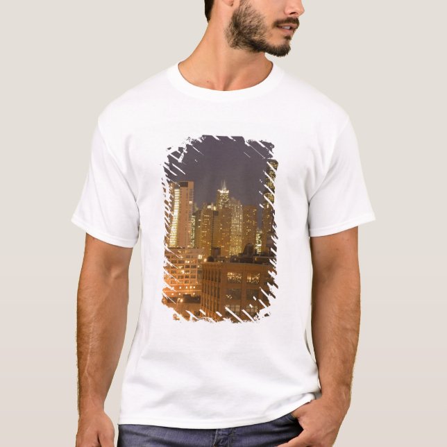 Camiseta Horizonte de Chicago, Illinois, do West Loop às (Frente)