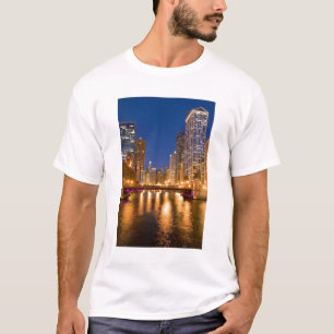 Camiseta Horizonte de Chicago, Illinois, e Rio Chicago em