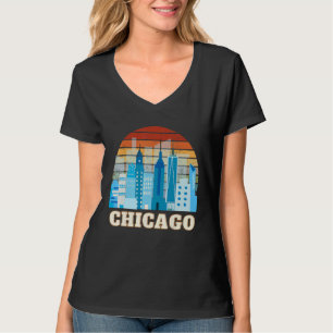 Camiseta Horizonte de Chicago Vintage Chicago Illinois EUA