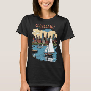 Camiseta Horizonte de Cleveland Ohio Barco à Vela Viagem