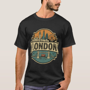 Camiseta Horizonte de Londres e Torre da Ponte Reino Unido