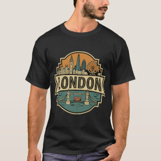 Camiseta Horizonte de Londres e Torre da Ponte Reino Unido