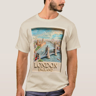 Camiseta Horizonte de Londres Inglaterra Arte de Viagem Tex