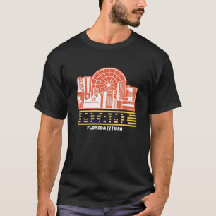 Camiseta Horizonte de Miami Flórida Design Gráfico de Viage