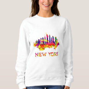 Camiseta Horizonte de Nova York brilhante colorido