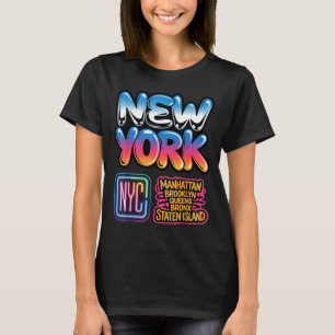 Camiseta Horizonte de Nova York Bronx Queens Manhattan esta