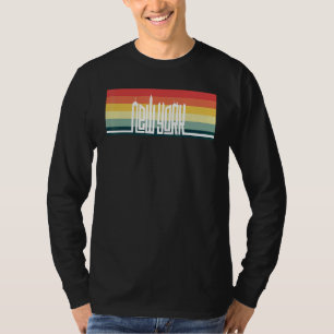 Camiseta Horizonte de Nova York Vintage Eu Amo Edifícios NY