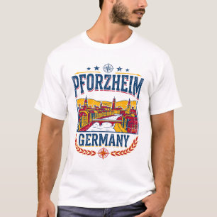 Camiseta Horizonte de Pforzheim Sobre o Rio Enz Alemanha