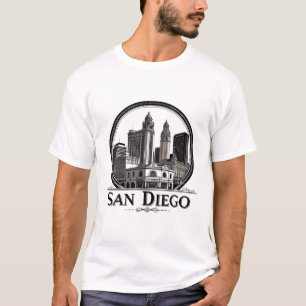 Camiseta Horizonte de San Diego Califórnia – Arte de Paisag
