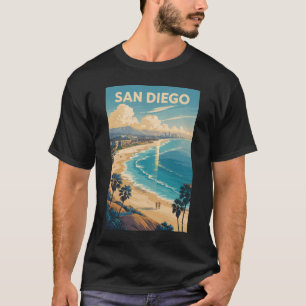 Camiseta Horizonte de San Diego Califórnia Arte de Viagem V