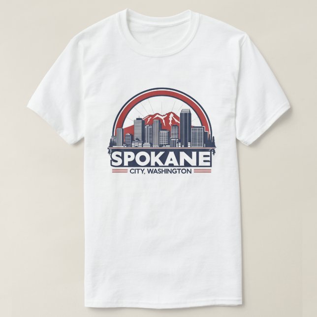 Camiseta Horizonte de Spokane Washington DC (Frente do Design)