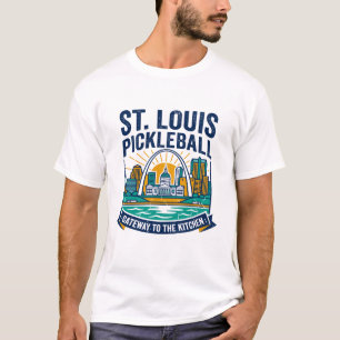 Camiseta Horizonte de St Louis Missouri e Quadra de Pickleb