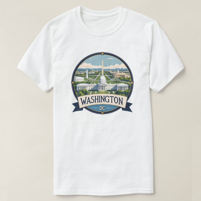 Camiseta Horizonte de Washington DC (Frente do Design)