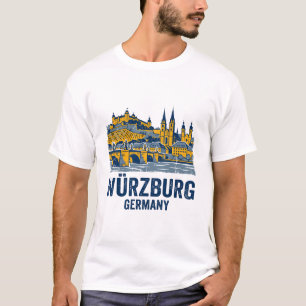 Camiseta Horizonte de Wrzburg Ponte Principal Antiga Aleman