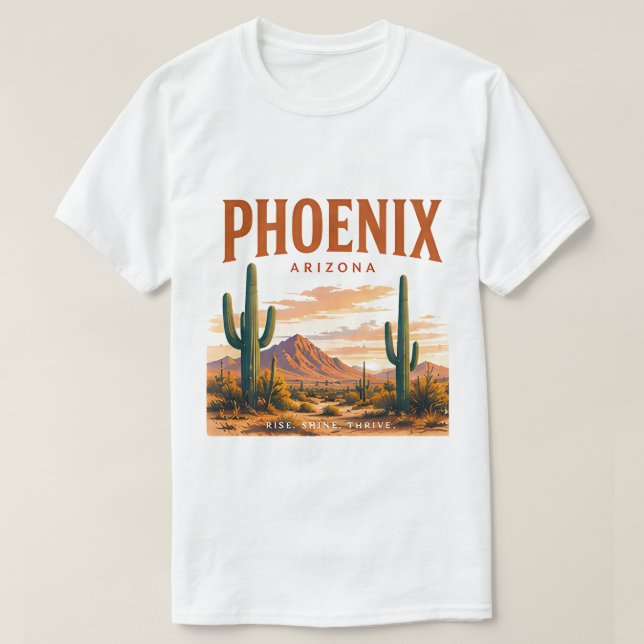 Camiseta Horizonte do Deserto de Phoenix (Frente do Design)
