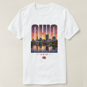 Camiseta Horizonte do Rio Ohio Luzes da Cidade Centro-Oeste