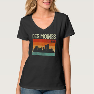 Camiseta Horizonte Urbano da Cidade de Des Moines Iowa