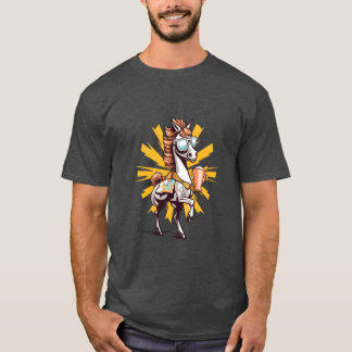 Camiseta Hormona Que Veste Óculos escuros Fundição equestre