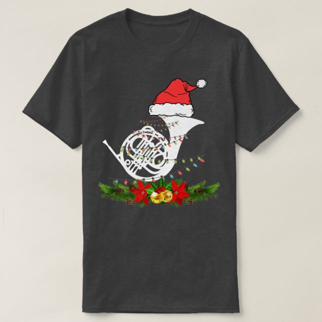 Camiseta Horn Christmas Pajamas Music Instrument  (Frente do Design)