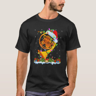 Camiseta Horn Lover Francês que Combina com Santa Hat Corn