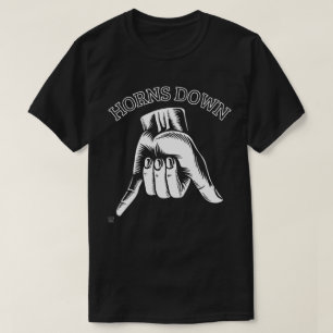 Camiseta "HORNS DOWN" engraçado