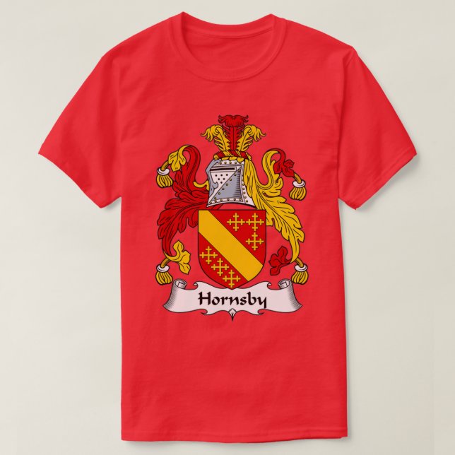 Camiseta Hornsby Casaco da Guarda Familiar de Armas (Frente do Design)