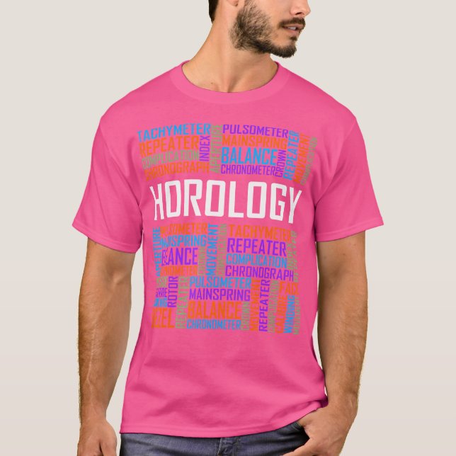 Camiseta Horologia Palavras de Horólogo Relógio Especialist (Frente)