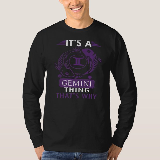Camiseta Horoscope Gemini Astrologia Sinal Zodiac (Frente)