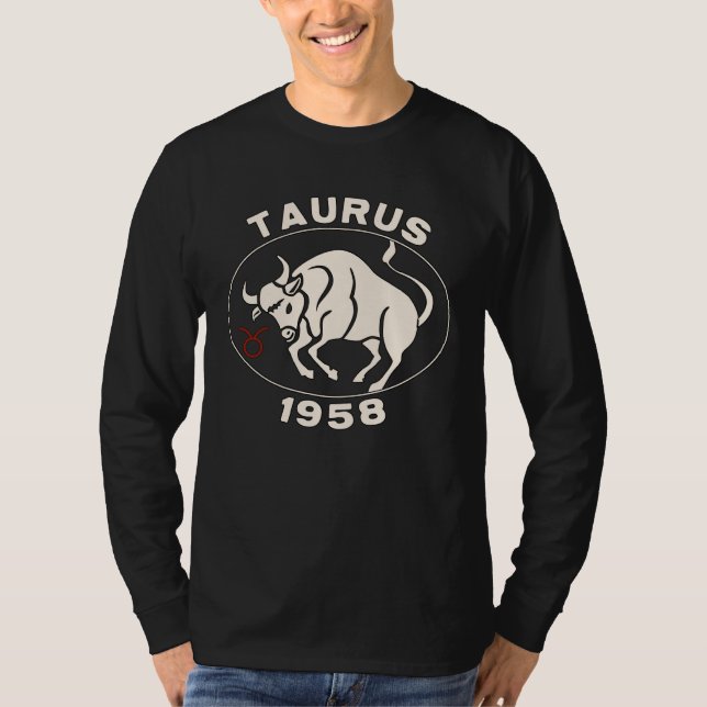 Camiseta Horoscope Zodiac Sign Bull Taurus 1958 (Frente)