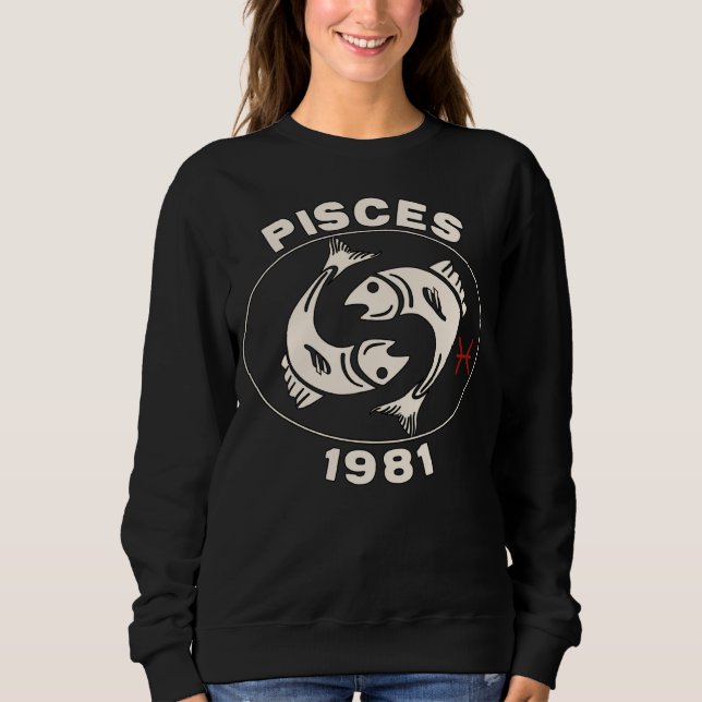 Camiseta Horoscope Zodiac Sign Fish Pisces 1981 (Frente)