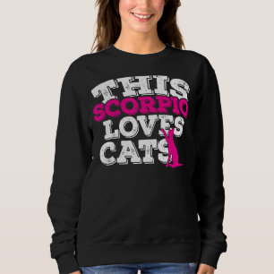 Camiseta Horoscópio Símbolo Zodíaco Scorpio ama Gatos