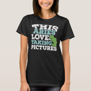 Camiseta Horoscópio Sinal Zodiac Aries Adora Tirar Fotos