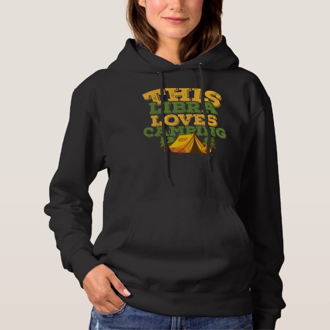 Camiseta Horoscópio Sinal Zodiac Libra ama Acampamento (Frente)