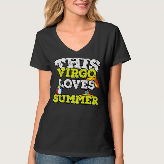 Camiseta Horoscópio Sinal Zodiac Virgo Loves Summer (Frente)