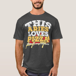 Camiseta Horoscópio Sinal Zodíaco Aries ama Pizza