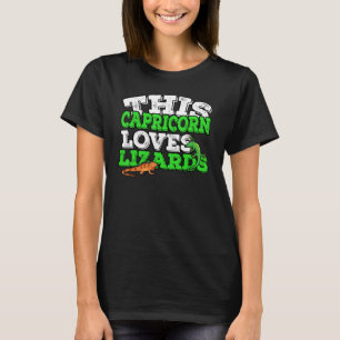 Camiseta Horoscópio Sinal Zodíaco Capricórnio ama Lagartos